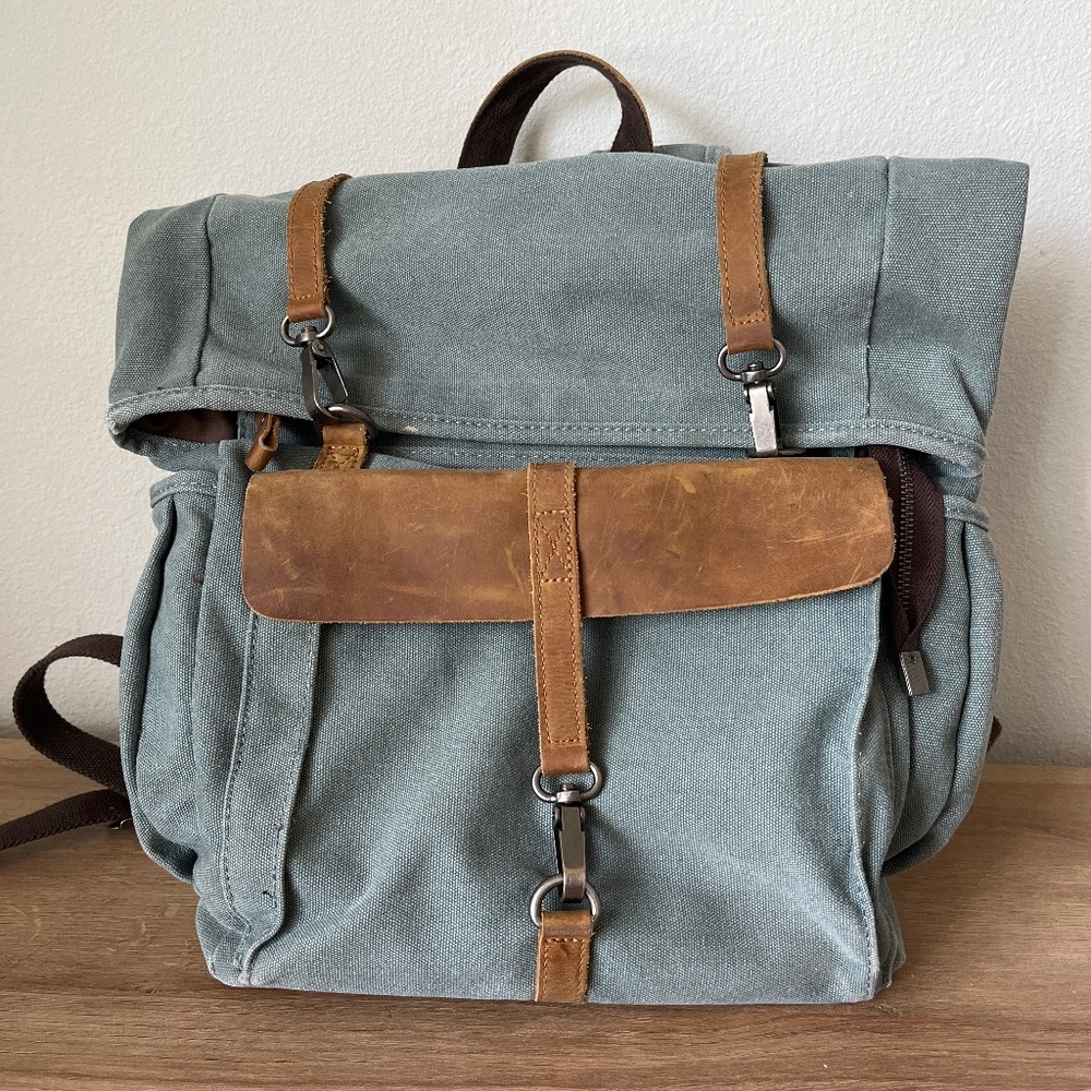Canvas and Leather Backpack